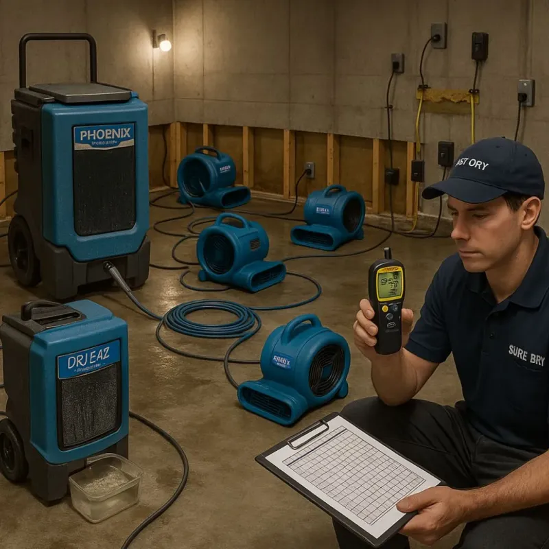 Structural Drying and Dehumidification process in Sarcoxie, MO